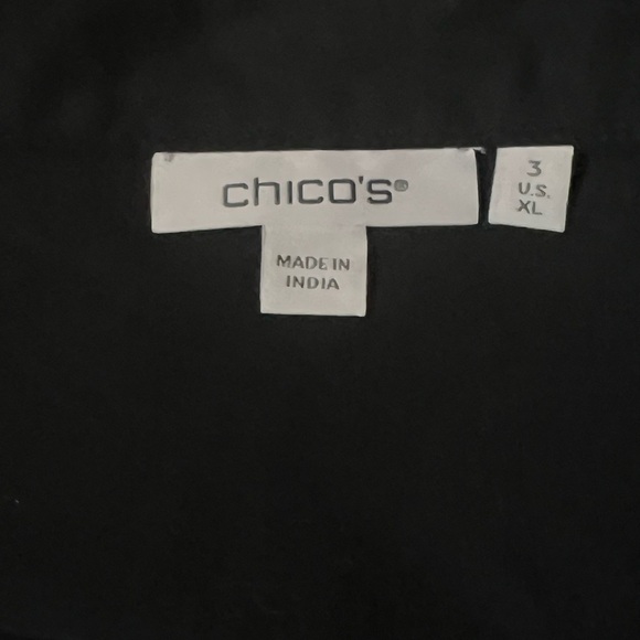 Chico's Black Notched Collar Embellished Blouse - Picture 4 of 5